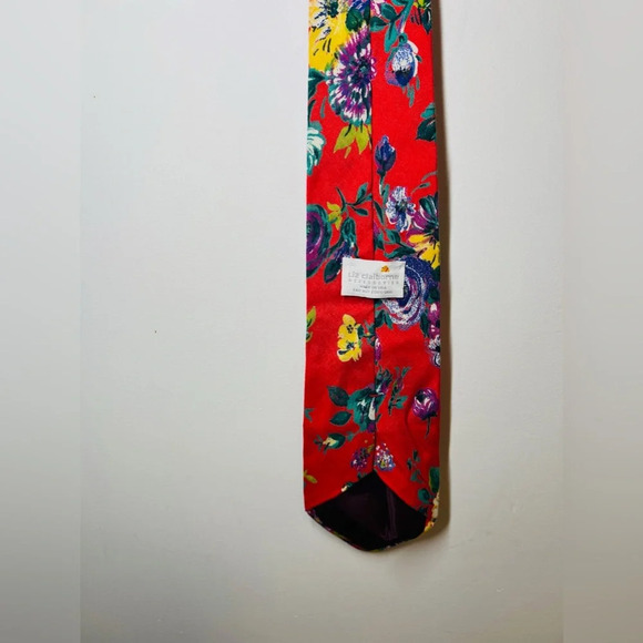 Liz Claiborne Floral Tie  Red Multicolor - Picture 8 of 10